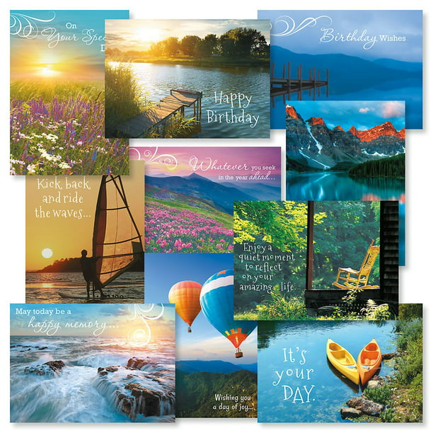 Kids Photo Birthday Greeting Cards Value Pack Set of 20 Large 5 x 7 Happy Birthday Cards with Sentiments Inside 10 designs 